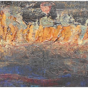 Tableau abstrait gris d'argent