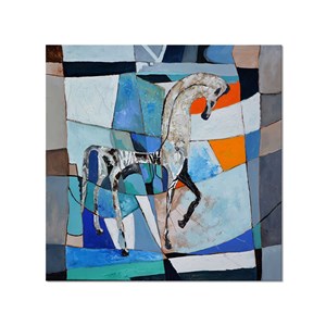 Tableau abstrait cheval grec ancien