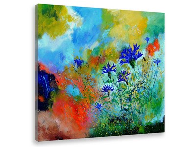Tableau peinture bleuets des champs