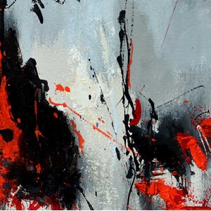 Tableau abstrait moderne coquelicots