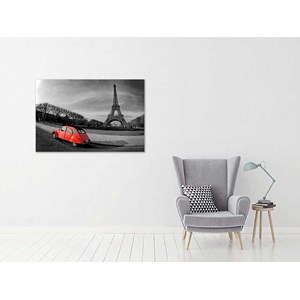 Tableau design tour eiffel et 2cv rouge