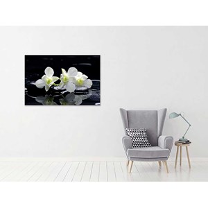 Toile zen deco design orchidée blanche