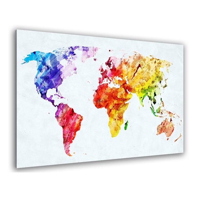 Toile carte du monde multicolore Nature & Découvertes