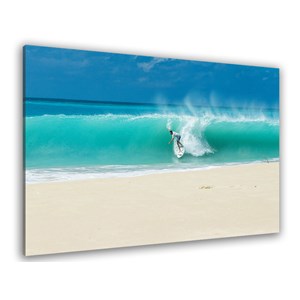 Tableau paysage plage et surfeur