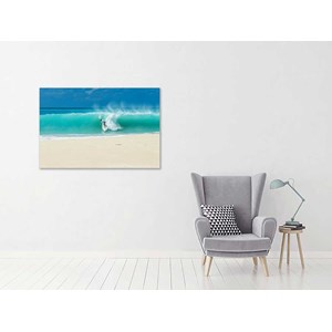 Tableau paysage plage et surfeur