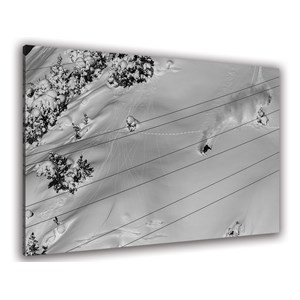 Toile deco noir et blanc traces snow