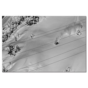 Toile deco noir et blanc traces snow
