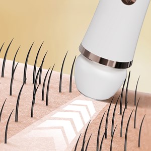 Épilateur 2 en 1 avec double tête.