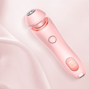 Épilateur 2 en 1 avec tête droite et ronde.