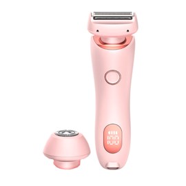 Épilateur 2 en 1 avec tête droite et ronde.