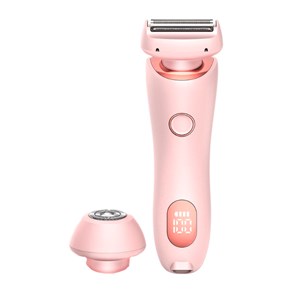 Épilateur 2 en 1 avec tête droite et ronde.