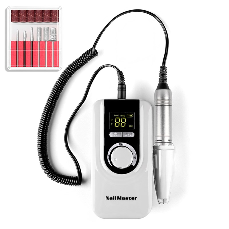 Dam - Polisseuse à ongles 25W avec batterie rechargeable, jusqu'à 30.000tr/min.