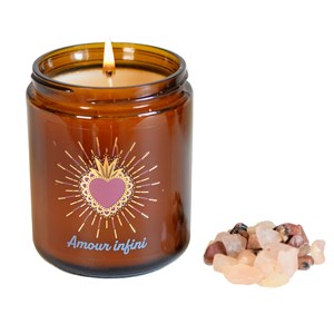Bougie lithothérapie amour infini