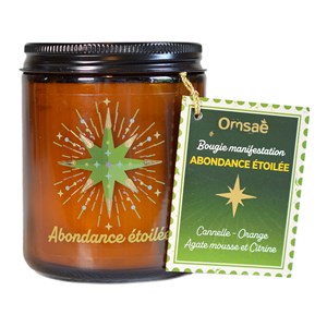 Bougie lithothérapie abondance étoilée