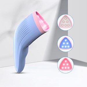 Lampe portable de luminothérapie avec lumière rouge et bleue.