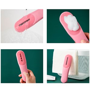 Brosse nettoyante pour le visage en silicone.