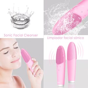 Brosse électrique en silicone pour le nettoyage du visage.
