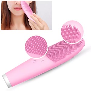 Brosse électrique en silicone pour le nettoyage du visage.