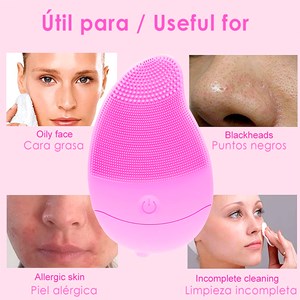Brosse en silicone nettoyante exfoliante pour le visage. Batterie rechargeable.