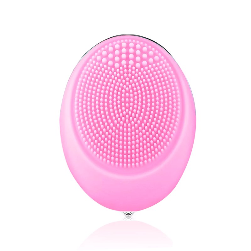 Micro brosse électrique en silicone pour le nettoyage et le massage du visage.