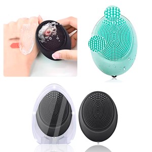 Micro brosse électrique en silicone pour le nettoyage et le massage du visage.