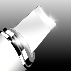 Pagaie de massage facial avec technologie haute fréquence nettoyage.