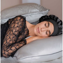 Bonnet de nuit en soie noir 19 mo