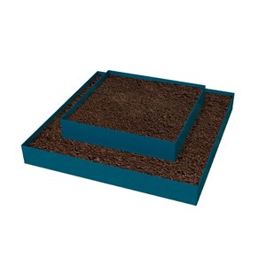 Carré de jardin modulable 120x120cm - sans fond - bleu paon