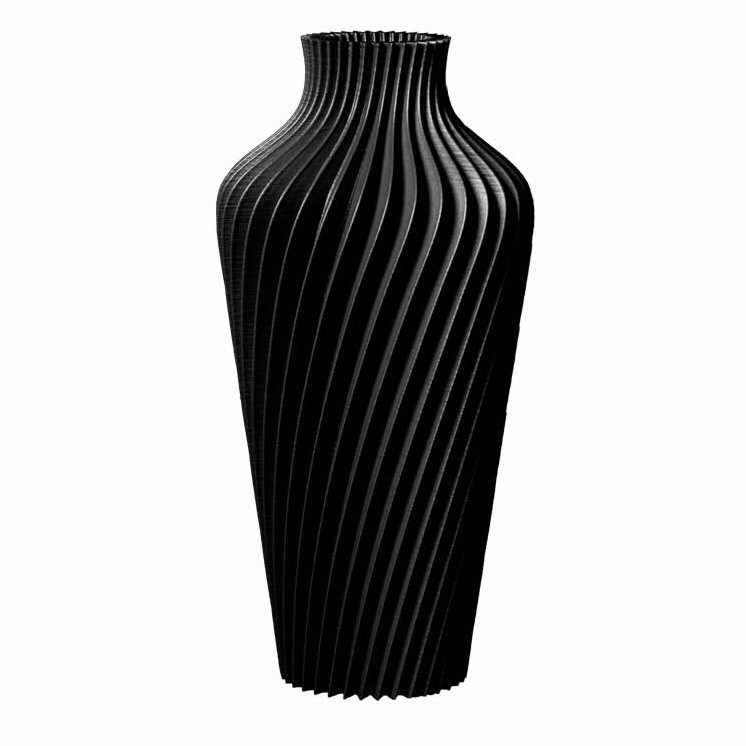 Vase design à poser spirilus gris anthracite