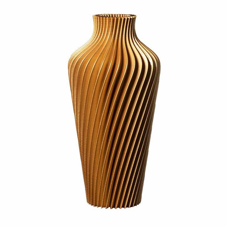 Vase design à poser spirilus doré