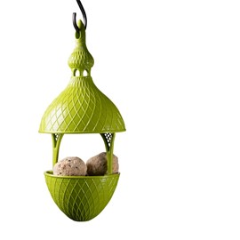 Mangeoire pour oiseaux forme gland vert anis