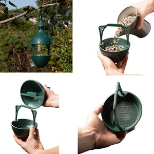 Mangeoire pour oiseaux forme gland vert anis