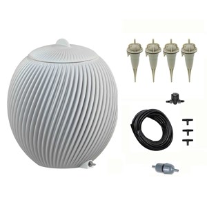 Arrosage goutte à goutte plantes et pot avec réserve d'eau 10l - blanc