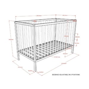 Ensemble lit et table à langer blanc