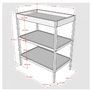 Ensemble lit et table à langer bois