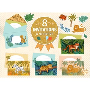 Boite d invitations animaux de la jungle