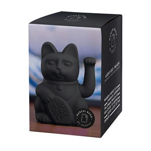 Chat japonais porte bonheur maneki neko noir mat