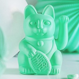 Chat japonais porte bonheur maneki neko couleur menthe