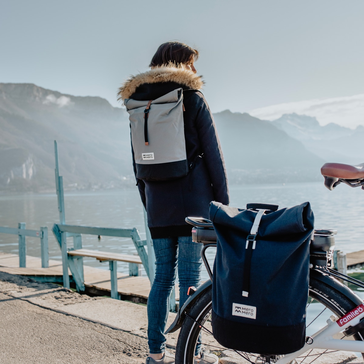 Mini-Squamish : sac à dos Roll top et sacoche vélo - MeroMero