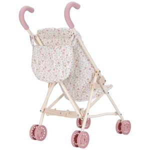 Poussette pour poupée en métal rose