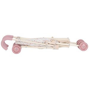 Poussette pour poupée en métal rose