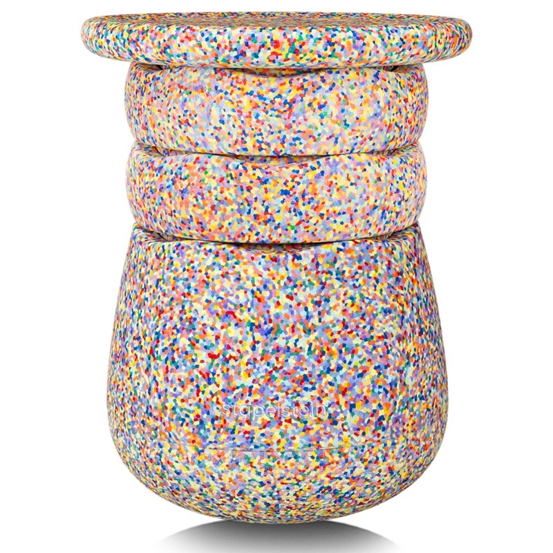 Stapelstein - Tabouret modulaire dynamic all super confetti