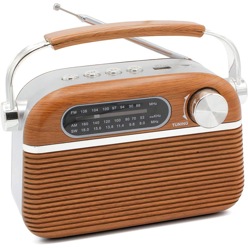 Radio vintage rétro bois fm am sw - mp3 usb micro sd - compacte et design