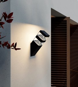 Applique extérieure pyramide 1000 lumens noir