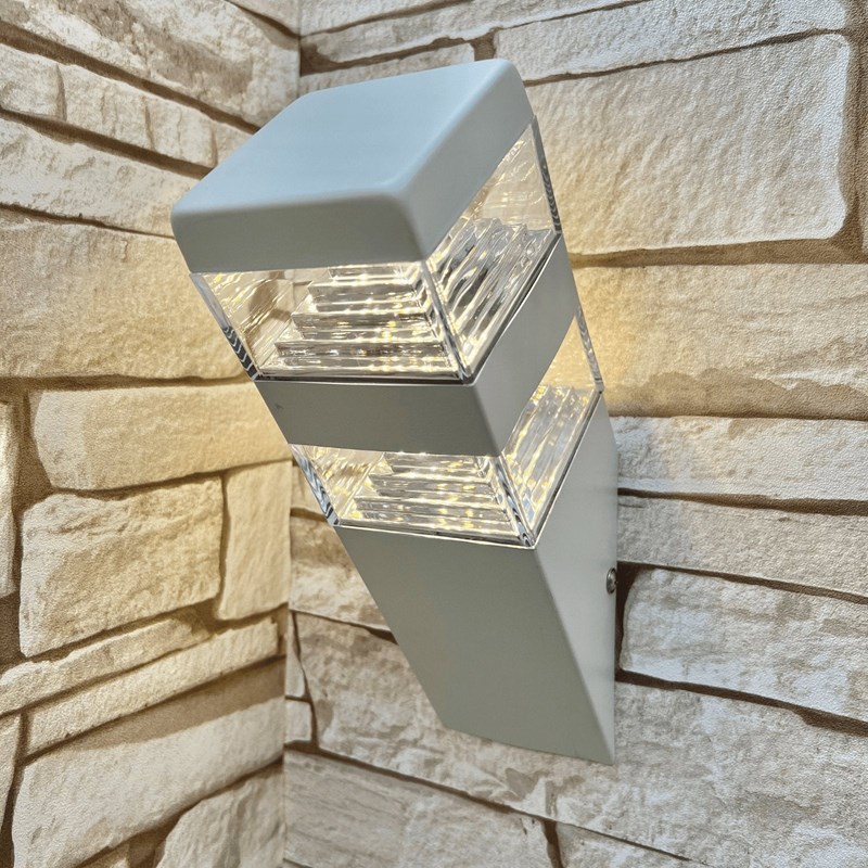 Lumihome - Applique extérieure pyramide 1000 lumens blanc