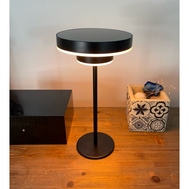 Lampe de table solaire genova noir