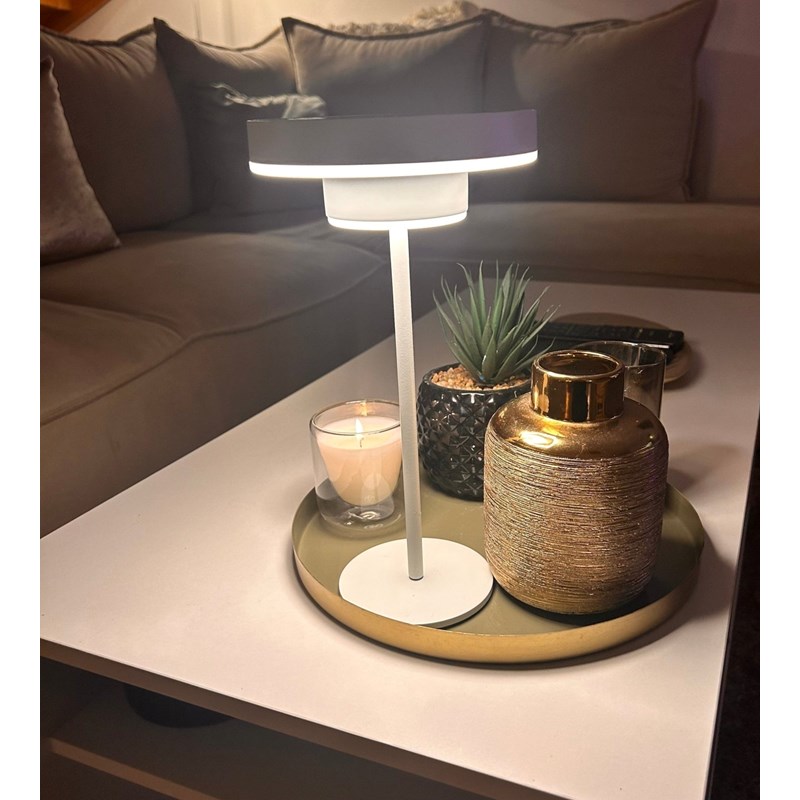 Lampe de table solaire genova blanc