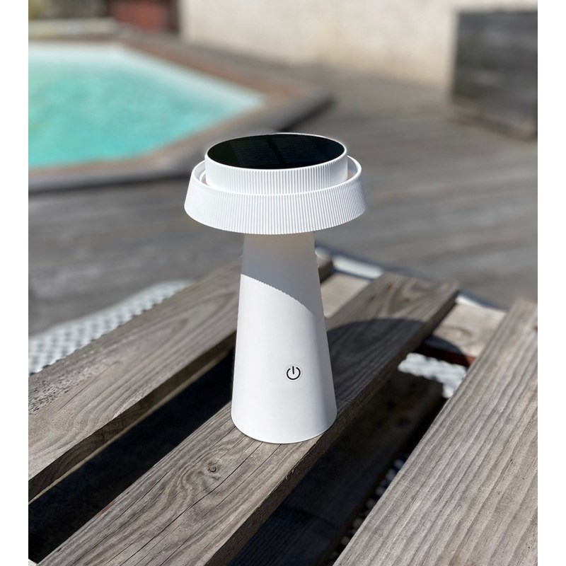 Lampe de table solaire rosa blanc