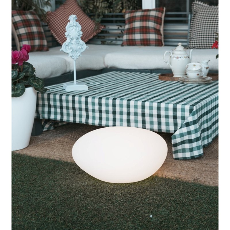 Galet lumineux rechargeable usb et solaire petra