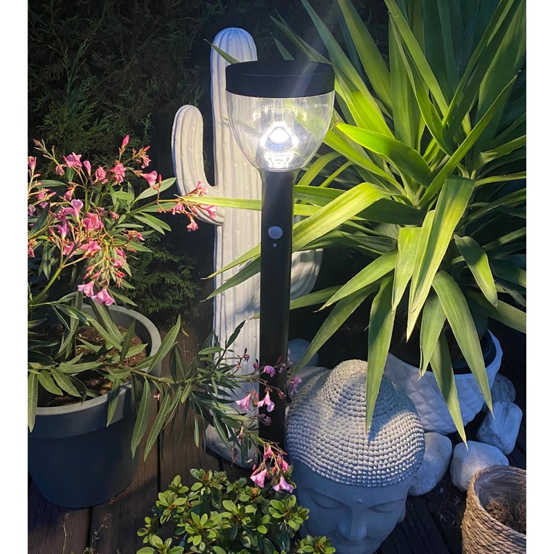 Borne extérieure solaire luna avec détecteur de mouvements noir